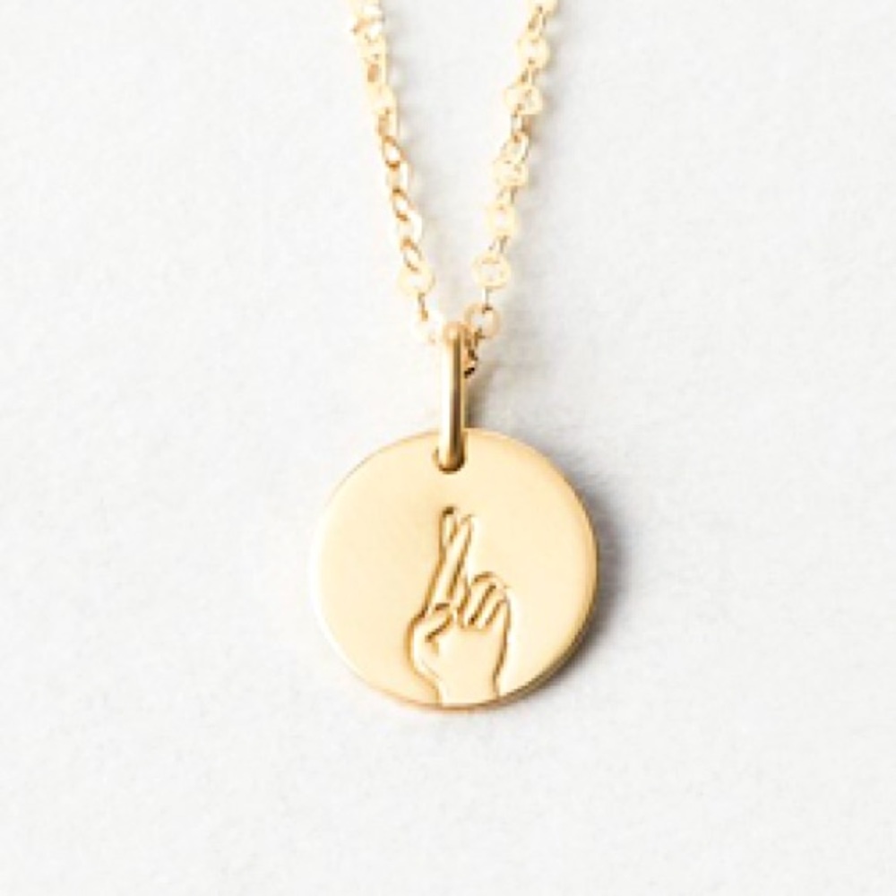 “Fingers Crossed” Dainty Gold/Silver CharmNecklace